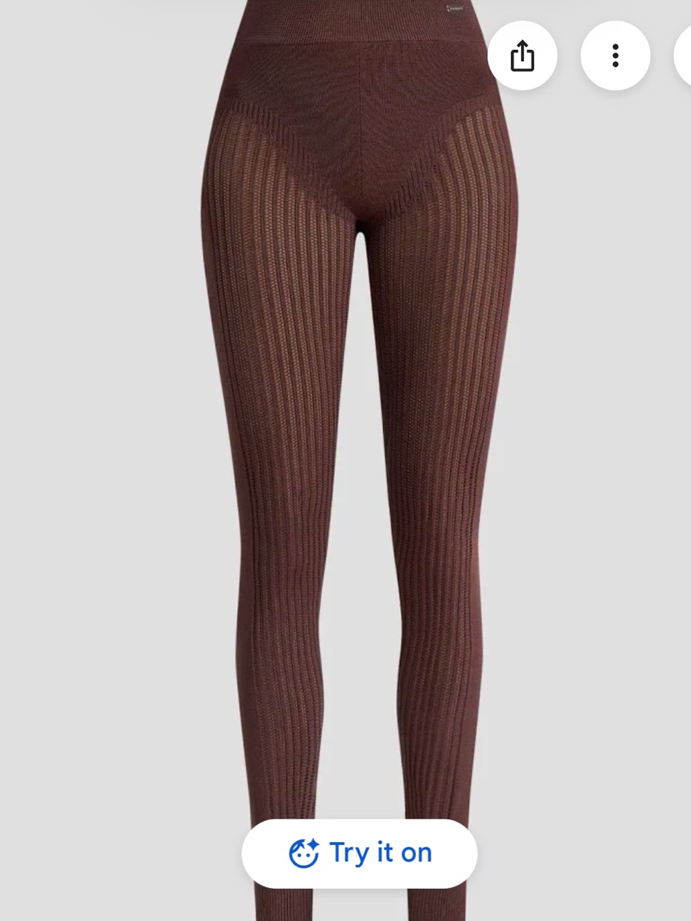 Manière de Voir brown knit Knitted High Waisted Leggings medium